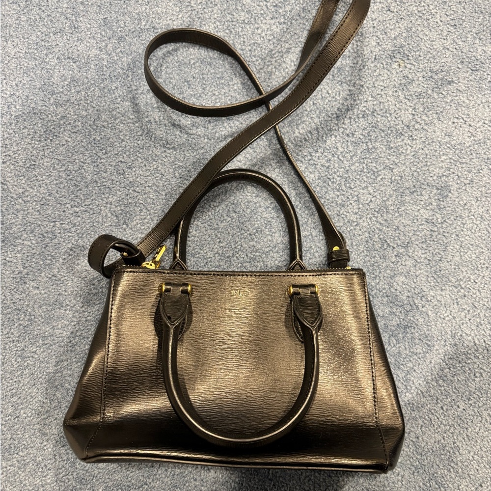 Ralph Lauren leather top handle bag with crossbody strap